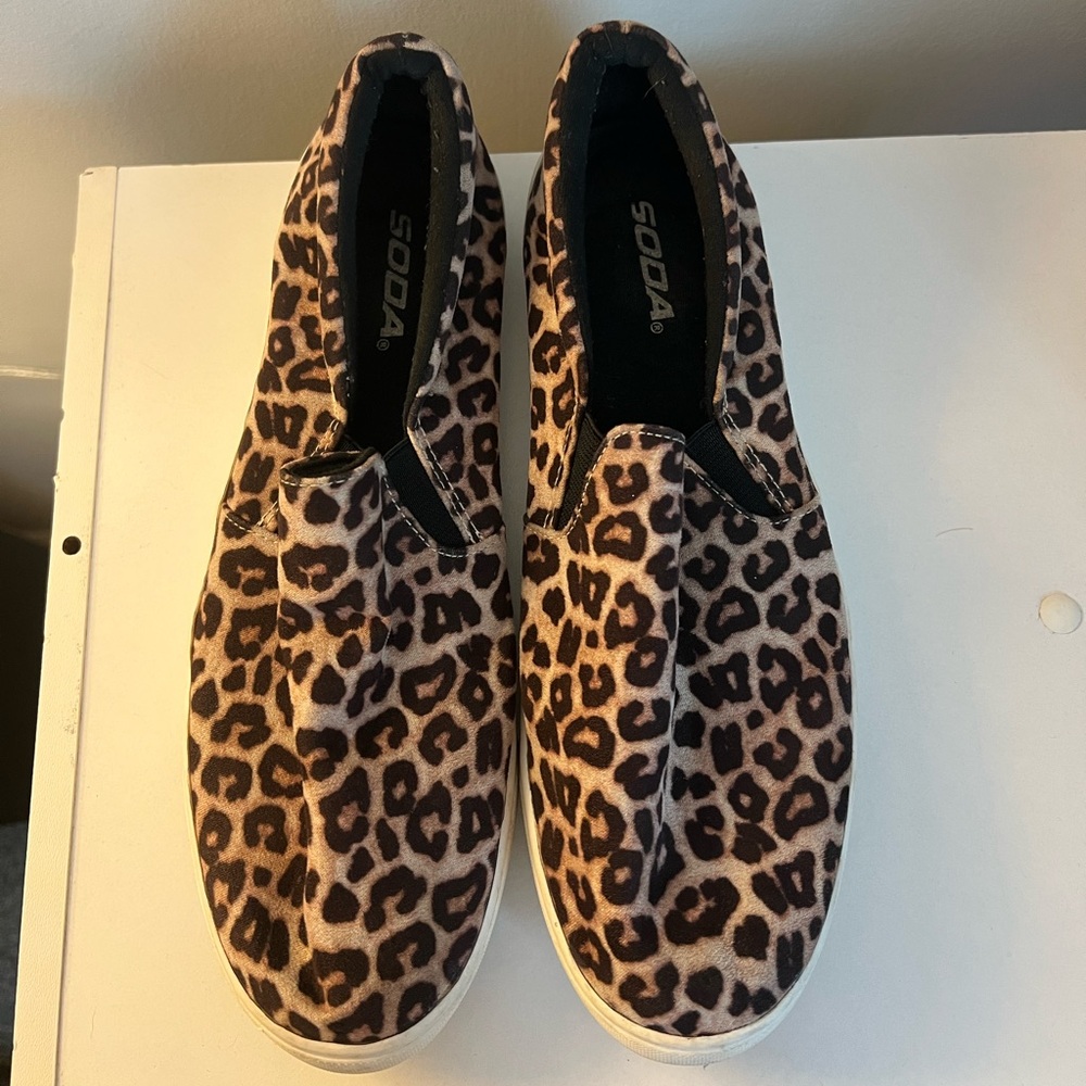 Soda Animal Print Slip-On Sneakers